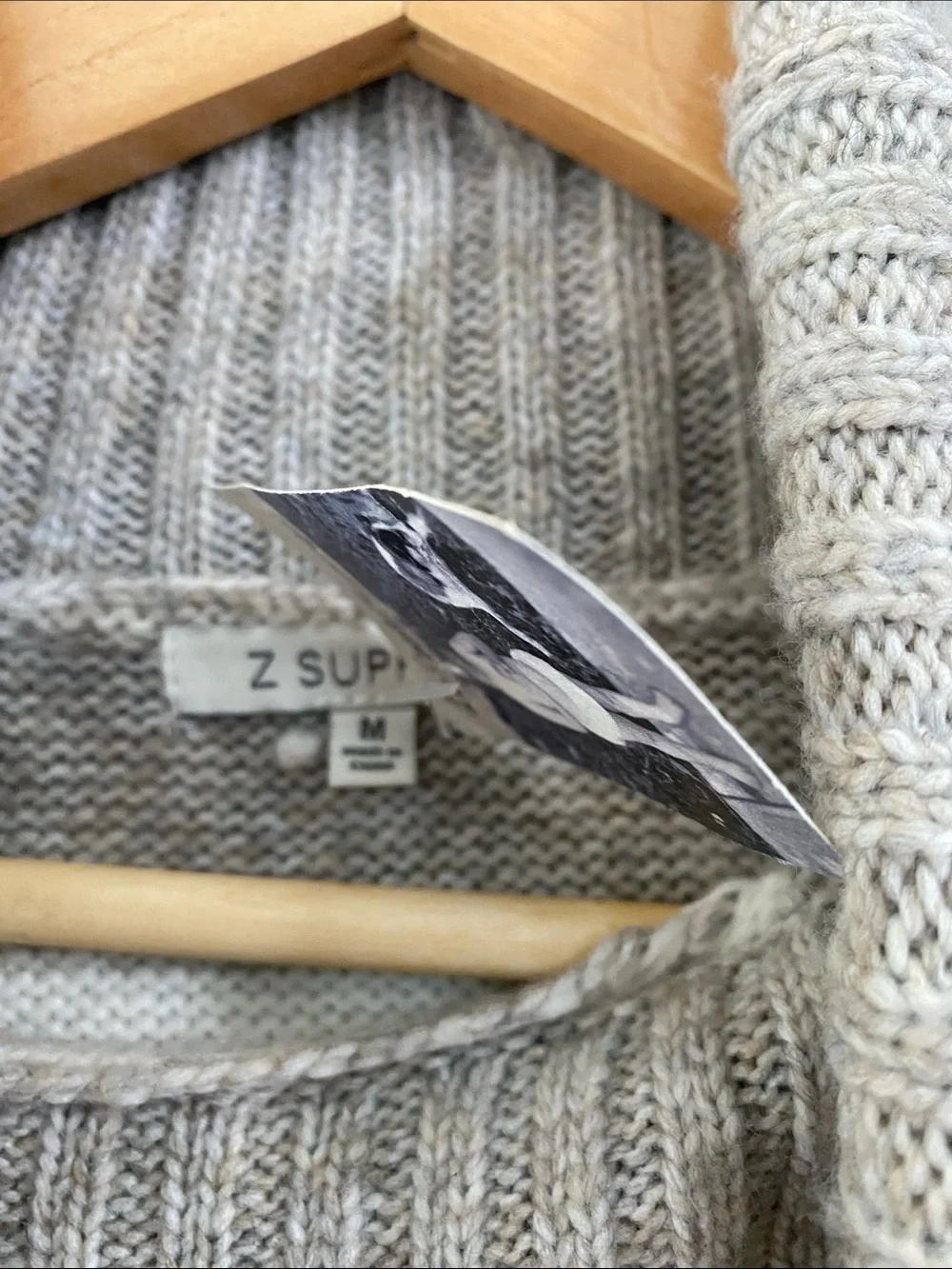 NWT Z Supply Striped Turtleneck Sweater Heather Gray (Flawed)